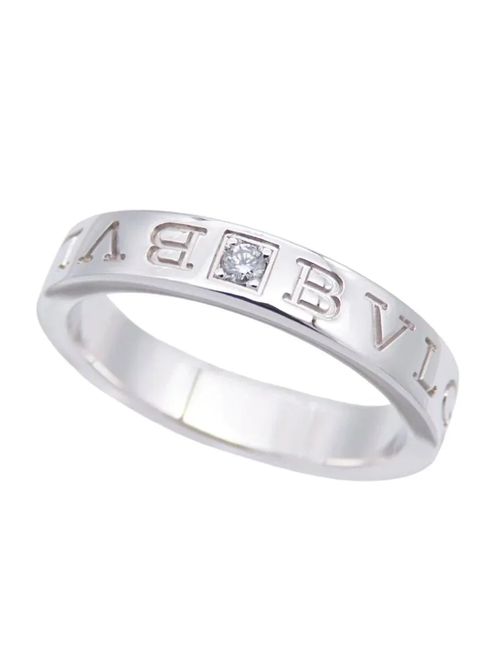 Bvlgari White Gold 18K Diamond B.Zero1 Essential Band Ring